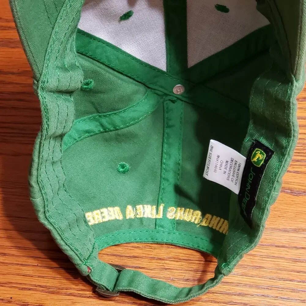 John Deere Hat Dad Cap Mens Green Yellow Curved Bill Owners Edition Adult